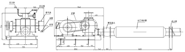 沼氣增壓機(jī)（三葉）外形圖